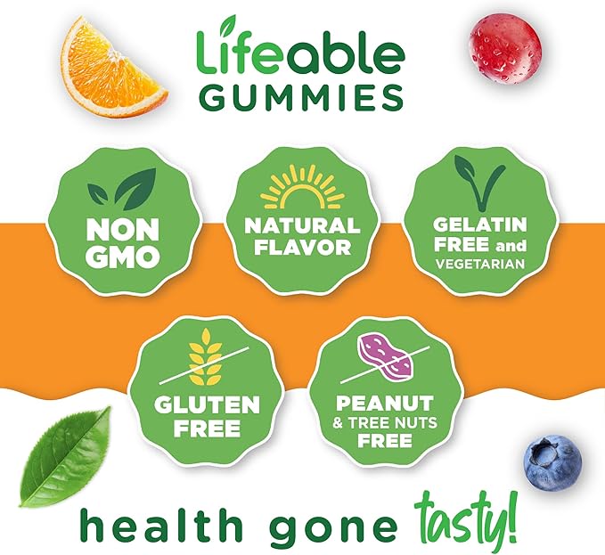 Lifeable Collagen Peptides Gummies 100mg | with 10000mcg Biotin | Great Tasting Biotin and Collagen Supplements | for Hair, Skin, and Nails | Collagen Gummies for Women, Men, Adults | 90 Gummies