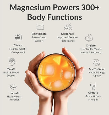 BIOptimizers Magnesium Breakthrough Drink - 8 Forms of Magnesium, Electrolytes, Sleep Health, Stress, Muscle Recovery, Heart Support | Glycinate, Citrate, Malate- Banana Mango