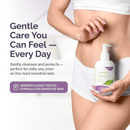 Organyc Feminine Wash for Incontinence, Gentle Intimate Wash for Women with Thyme Extract, Feminine Hygiene Supplies, 8.5 fl oz
