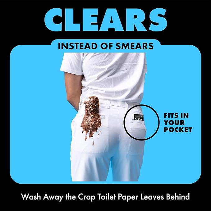 DUDE Wipes On-The-Go Unscented Travel Wipes - 30 Count (Individually Wrapped) - Extra-Large Adult Flushable Wipes for Sensitive Skin - Infused with Vitamin E and Aloe - Septic and Sewer Safe