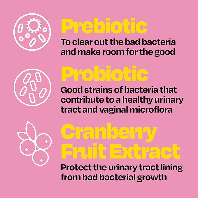 Cystex 3-in-1 Urinary Tract Probiotic for Women - Fast-Acting UTI & Yeast Infection Support with Prebiotics, Probiotics, & Cranberry - Supports Vaginal pH & Flora Balance - 30 Capsules