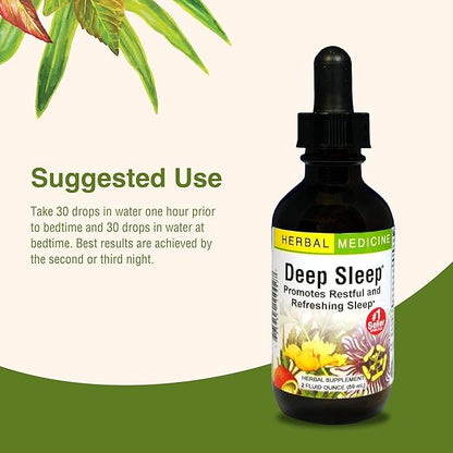 Herbs Etc. - Deep Sleep - Natural Herbal Supplement - Non-Habit Forming - 2 oz Liquid Extract (Contains Fresh Extracts of California Poppy, Valerian, Passionflower, Chamomile, Lemon Balm)