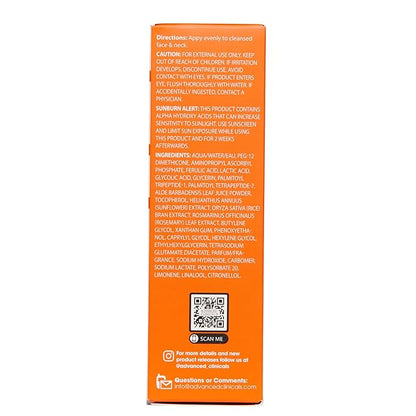 Advanced Clinicals Brightening Vitamin C Serum For Face With Glycolic Acid + Lactic Acid | Vitamin C Eye Serum Face Moisturizer For Improving Look Of Dark Spots & Uneven Complexion, 2-Pack