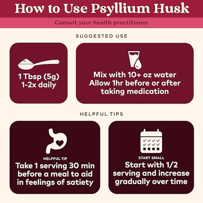 ORGANIC INDIA Psyllium Herbal Powder - Whole Husk Fiber, Vegan, Gluten-Free, USDA Certified Organic, Non-GMO, Soluble & Insoluble Fiber Source - 12 Oz Canister (Pack of 1)