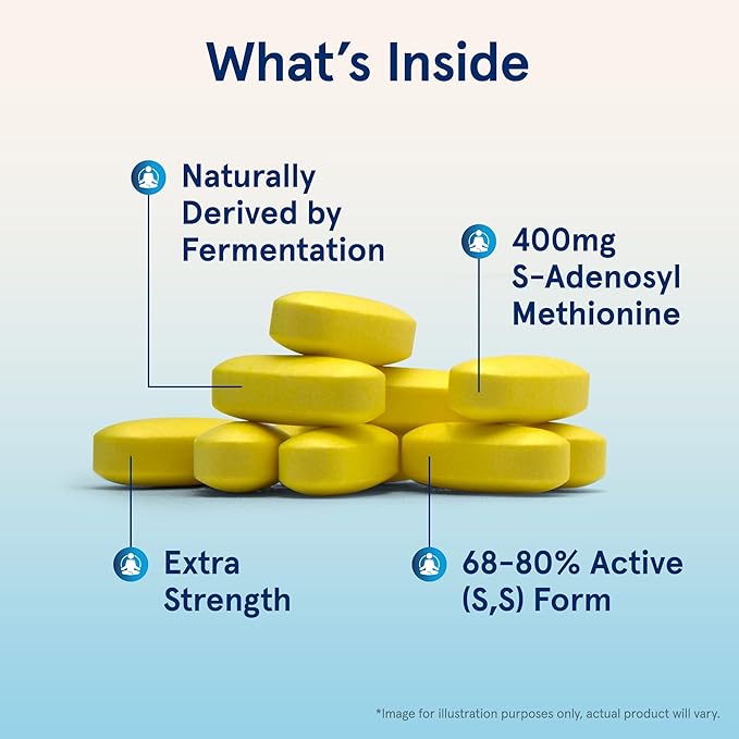 Jarrow Formulas SAMe Supplement 400 mg - 60 Tablets - High Concentration of Active S,S Form - Supports Joint Health, Liver Function, Brain Metabolism, Balanced Mood & Antioxidant Defense - 60 Servings
