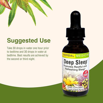 Herbs Etc. - Deep Sleep - Natural Herbal Supplement - Non-Habit Forming - 1 oz Liquid Extract (Contains Fresh Extracts of California Poppy, Valerian, Passionflower, Chamomile, Lemon Balm)