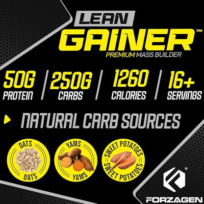Forzagen Lean Gainer Premium Mass Builder | Mass Gainer Protein Powder for Men & Women (12 Lbs, Creamy Vanilla)
