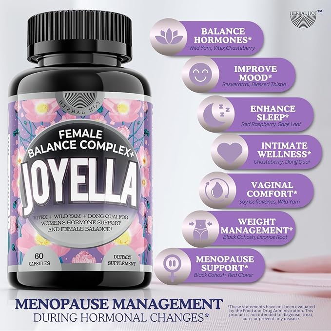 11-in-1 Hormonal Balance, Relief for Menopause Symptoms, Helps Reduce Hot Flashes, Night Sweats, and Mood Swings, Clinically Proven Ingredients, Natural PMS Support, Made in USA, 3rd Party-Tested