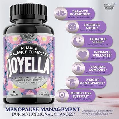 11-in-1 Hormonal Balance, Relief for Menopause Symptoms, Helps Reduce Hot Flashes, Night Sweats, and Mood Swings, Clinically Proven Ingredients, Natural PMS Support, Made in USA, 3rd Party-Tested