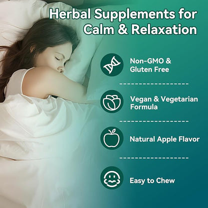 Valerian Root Gummies 2000mg, Valerian Root Extract for Relaxation & Mood Support, Herbal Supplement for Kids & Adults, Vegan, Apple Flavor, 60 Count