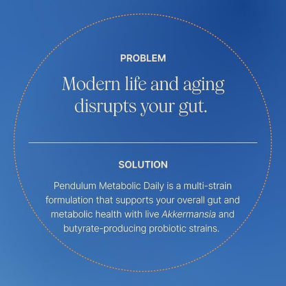 Pendulum Metabolic Daily - Multi-Strain Probiotic with Akkermansia muciniphila to Support Metabolism and Sustain Energy Levels - for Women and Men - 30 Capsules (1 Pack)