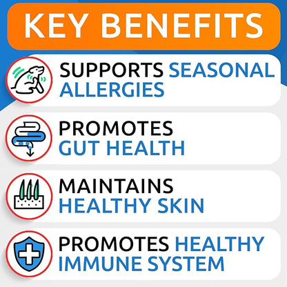 BARK&SPARK Dog Allergy Relief Soft Chews for Skin Health & Seasonal Allergies - Anti-Itch Supplement w/Omega-3, Quercetin & Bromelain Immune Treats for Dry Skin & Hot Spots - Chicken Liver - 240ct