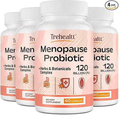 Menopause supplements for women, 120 Billion CFU Probiotic, 13-in-1 Herbs & Botanicals Complex, for Hormone Menopause, Hot Flashes, Night Sweats, Mood Swings, Sleep Disturbances, Vegan, 240 Capsules