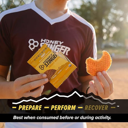 Honey Stinger Organic Honey Waffle, Energy Stroopwafel for Exercise, Endurance and Performance, Sports Nutrition for Home & Gym, Pre & During Workout, 25.44 Ounces (Pack of 24)