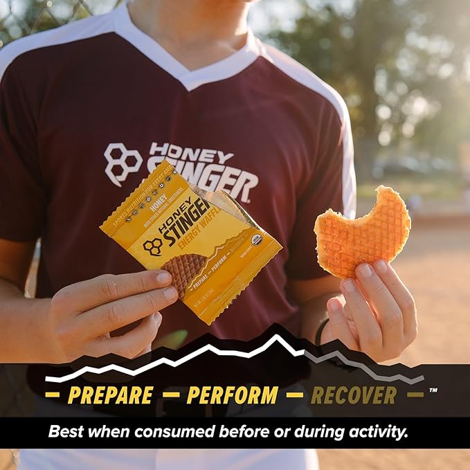 Honey Stinger Organic Honey Waffle, Energy Stroopwafel for Exercise, Endurance and Performance, Sports Nutrition for Home & Gym, Pre and Post Workout, 16.96 Ounces (Pack of 16)