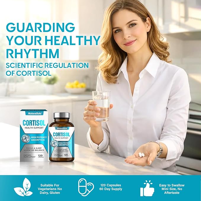 Cortisol Supplements for Women/Men, All-Natural Cortisol Reducer for Women & Men - Ashwagandha, Rhodiola Rosea & L-Theanine Formula to Manage Stress, Balance Hormones & Improve Sleep