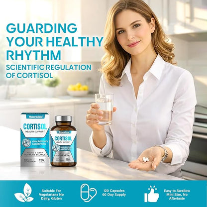 Cortisol Supplements for Women/Men, All-Natural Cortisol Reducer for Women & Men - Ashwagandha, Rhodiola Rosea & L-Theanine Formula to Manage Stress, Balance Hormones & Improve Sleep