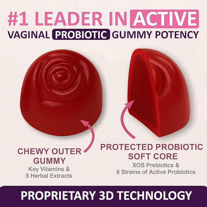Flora12 Vaginal Probiotics for Women pH Balance Gummies with Prebiotics 8x Billion Probiotics 5x Extracts Saw Palmetto, Dong Quai, Motherwort, Wild Kelp & Yam | Vegan Sugar-Free Gluten-Free, 120 Ct