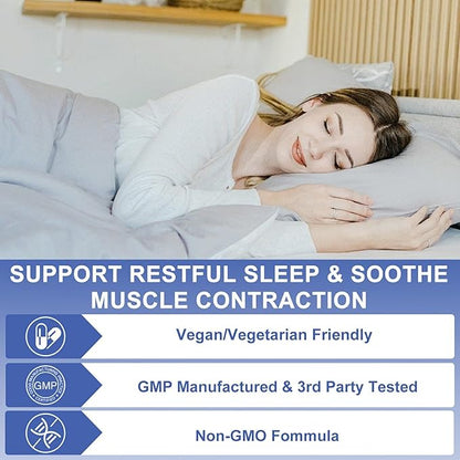 OMOGS High Absorption Magnesium Glycinate, for Supporting Sleep, Muscle Relaxation, Heart Health & Bone Health, Gluten Free, Non-GMO, 90 Vegetarian Capsules