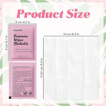 Feminine Wipes Individually Wrapped, Flushable Wipes Travel,Feminine Care Vaginal Wipes for Adult,Women, Girl and Homeless (Pack of 150,Unscented,Lavender and Chamomile)