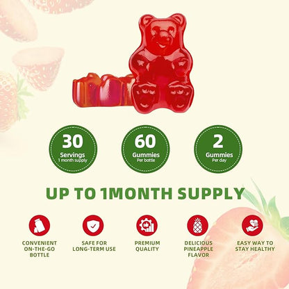 Catfit Mullein Gummies for Lungs Detox &Lymphatic Drainage,Mullein Leaf Extract,Quercetin&Elderberry for Respiratory & Immune Support,Vegan, Strawberry Flavor, 120 Gummies