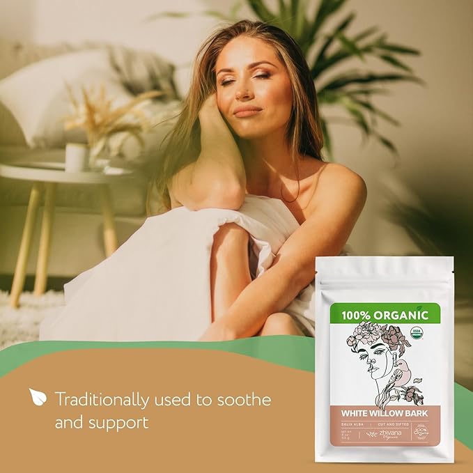 Organic White Willow Bark Tea (4 oz.) – White Willow Bark Herb for Cold Infusions, Decoctions & Herbal Use - Traditionally Used for Occasional Tension & Discomfort
