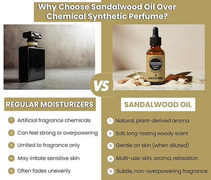 Earth N Pure Sandalwood Essential Oil (Chandan Oil) for Skin Pure and Natural 50 ml