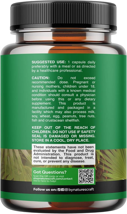 Extra Strength Saw Palmetto Extract - Advanced Herbal Complex for Hair Health and Urinary Support with Plant Sterols & Flavonoids - Potent Herbal Supplement with 500mg per Serving - 100 Count