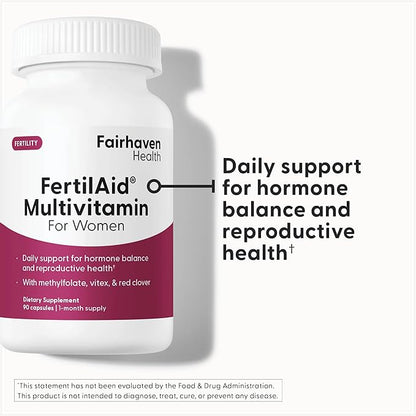 Fairhaven Health FertilAid for Women | Prenatal Vitamin Fertility Supplements for Women | Conception for Her with Vitex and Folate | Support Cycle Regularity and Ovulation* | 180 Capsules