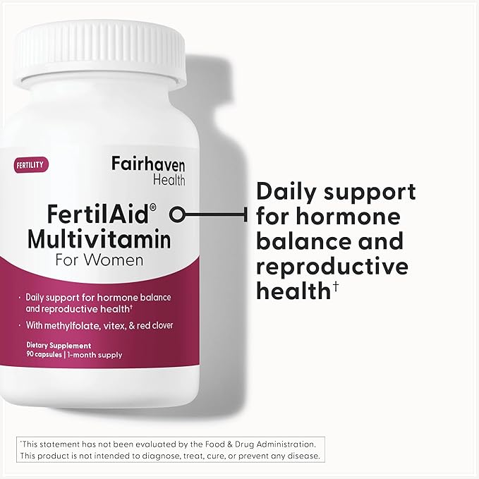 Fairhaven Health FertilAid for Women | Prenatal Vitamin Fertility Supplements for Women | Conception for Her with Vitex and Folate | Support Cycle Regularity and Ovulation* | 270 Capsules