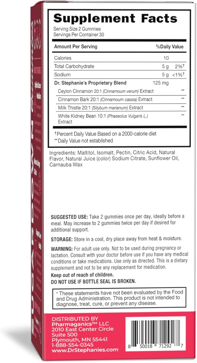 Dr. Stephanie’s SugarDown Gummies – 2 Pack - Ceylon & Cassia Cinnamon Supplement