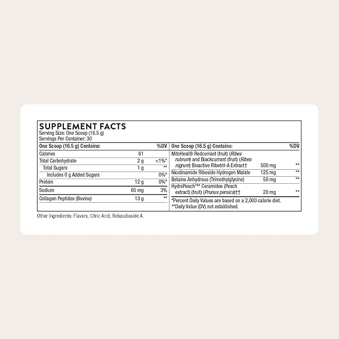 THORNE - Collagen Plus - Collagen Peptides Powder with Nicotinamide Riboside & Clinically Studied Ingredients for Skin Texture & Moisture - Healthy Skin, Hair & Nails* - 17.5 Oz - 30 Servings