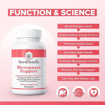 Menopause Supplements for Women, Relief of Hot Flashes, Night Sweats, for Menopausal Health, Comfort, Mood, Energy, Mental Sharpness, Hormonal Balance. DIM, Black Cohosh, Ashwagandha KSM-66 (60 caps)