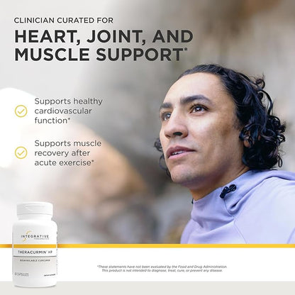 Integrative Therapeutics Theracurmin HP - Heart & Joint Health Support* - Muscle Recovery Support* - 27x More Bioavailable Than Standard Curcumin Extract - 60 Capsules (30 Servings)