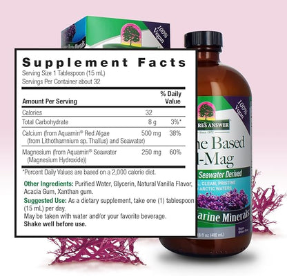 Nature's Answer Marine Based Calcium Magnesium, Vanilla Cream, 16-Ounce