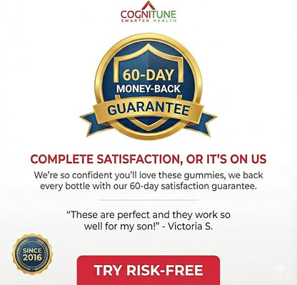 CogniTune L-Methylfolate Gummies 1000mcg - Bioavailable 5MTHF Folate Supplement for Brain Health - MTHFR Support with Delicious Strawberry Flavor