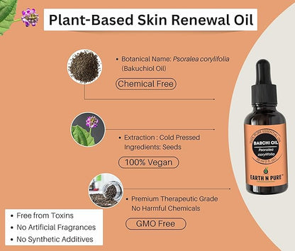 Earth N Pure Babchi Oil (Bakuchi Oil) Cold Pressed, Natural & Therapeutic Grade - 250 ml