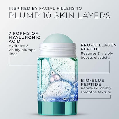 RoC Hydration+ Replumping Serum Stick, Fragrance-Free, Hydrating And Cooling Hyaluronic & Peptide Formula To Boost Elasticity And Visibly Smooth Aging Skin, With Line Smooth Eye Cream Packette, 0.7oz
