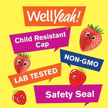 WellYeah Probiotics for Kids Gummies 2 Pack -10 Billion CFU -for Gut Health, Immune Health and Digestive Support -Berry Flavor Chewable Supplement -Vegetarian, Non GMO - 60 Gummies