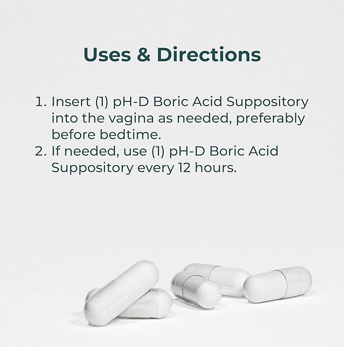 pH-D Feminine Health Support - Boric Acid Starter Bundle - pH-D Boric Acid Vaginal Suppositories 24 Count and 5 Vaginal Suppository Applicators
