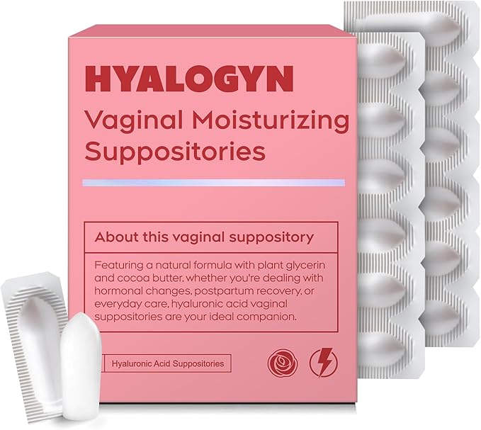 Vive L'Amour HyaloGYN Vaginal Moisturizing Suppositories | Effective Relief for Yeast Infection Symptoms Like Burning, Itching, and Abnormal Discharge | Supports pH Balance | 12 Count