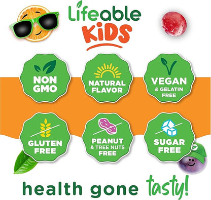 Lifeable Sugar Free Probiotics with Prebiotics Fiber for Kids – Great Tasting Natural Flavor Gummy Supplement – Keto Friendly Probiotic Chewable – 90 Gummies