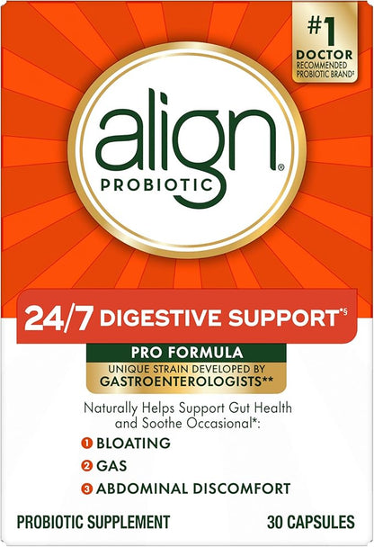 Align Probiotic, Pro Formula, Probiotics for Women and Men, Probiotics for Digestive Health, Men and Womens Probiotic Capsules Help Relieve Occasional Bloating & Gas*, 30 Capsules
