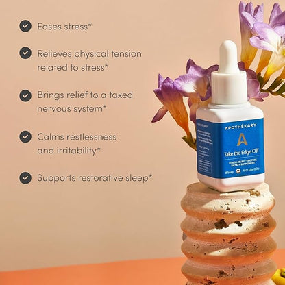 Apothékary All Day Stress Duo Herbal Supplement Liquid Drops, Contains Wine Down 30 Servings and Take The Edge Off 30 Servings, Support Relaxation, Stress Relief, and Natural Sleep, 60 Servings