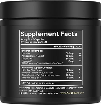 2,015mg Testosterone Booster for Men 8X Strength w. Ashwagandha, Tongkat Ali, Pycnogenol, Tribulus - Total T Testosterone Supplement for Men Male Enhancing Libido Test Booster + Muscle Builder Pills