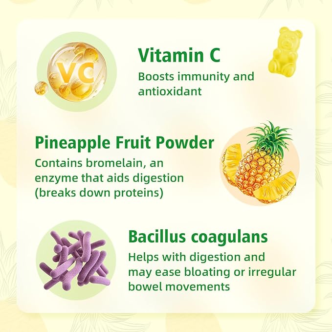 Premium Feminine Balance Gummies for Women's Immune Health, Hawaiian Pineapple Gummies Support pH Balance & Immune Support, Vegan, Gluten-Free, 60 Gummies ﻿