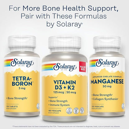 SOLARAY Vitamin D3 K2 - Bone Health and Immune Support Supplement - With 5000 IU Vitamin D as Vit D3 and 50 mcg Vitamin K2 as Menoquinone MK7, Made Without Soy, 60-Day Guarantee, 180 Serv, 180 VegCaps