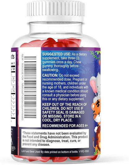 Probiotic for Kids - Natural Immune Support & Digestive Health Supplement - Nature's Daily Children's Probiotic Gummy for Ages 4+ Vegan, Gluten, Soy & Dairy Free - Berry Flavored - 60 Gummies