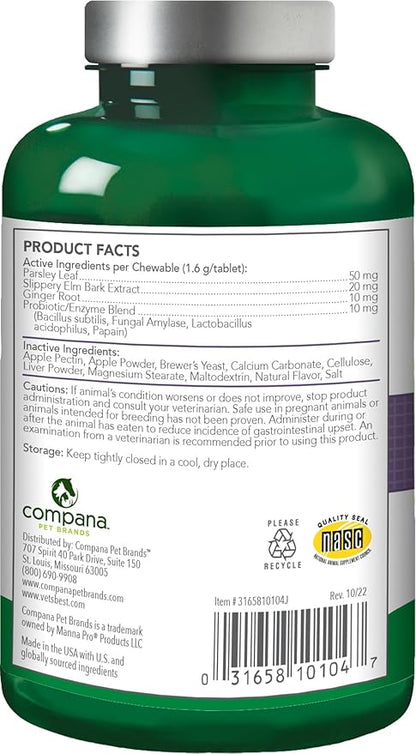 Vet's Best Gas Busters Dog Supplements - Gas, Bloating, Constipation Relief and Digestion Aid for Dogs - 90 Chewable Tablets