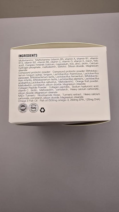 Natener 6 in 1 Women Vaginal Probiotics, 80B CFU Lactobacillus + 800mg Omega-3 + 250mg NAD+ + 179.5mg Vitamin C Promote Healthy Vaginal Odor & Vaginal Flora